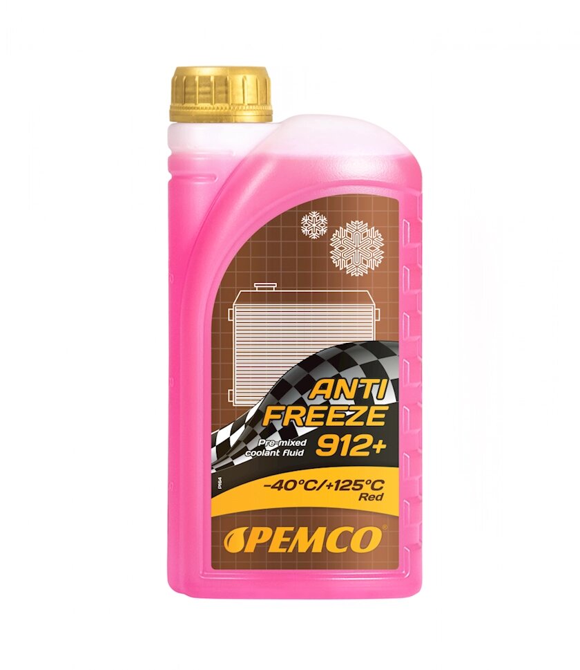 PEMCO охлаждающая жидкость антифриз antifreeze 912+40oc) 1 литр (красный, AG12, SAE J1034; AFNOR NF R15-601; ASTM - опт