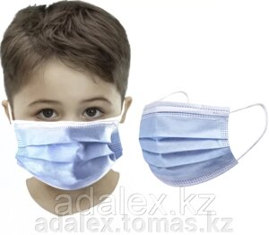 Детская маска на резинках со вставкой одноразовая трехслойная медицинская