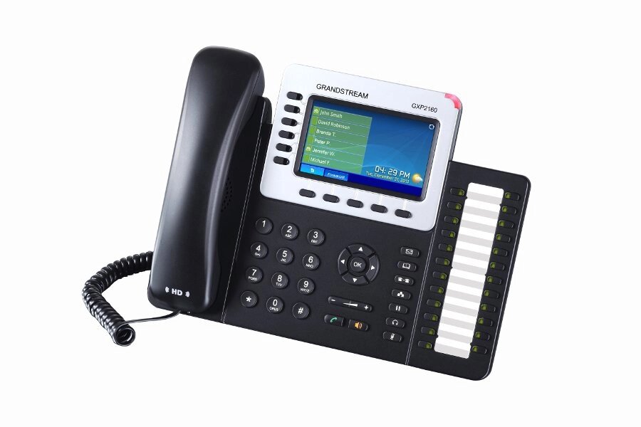 IP телефон Grandstream GXP2160 (PoE) 6 SIP аккаунтов, 6 линий, цветной LCD, PoE, 24 BLF, Gigabit Ethernet, USB, Bluetoot - сравнение
