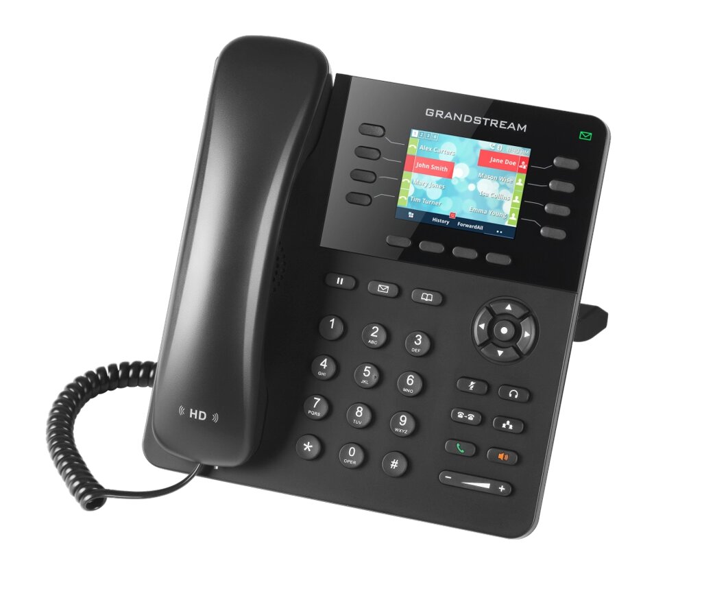 IP телефон Grandstream GXP2135 (PoE) 4 SIP аккаунта, 8 линии, цветной LCD, PoE,1GbE) Gigabit Ethernet, 32 virtual. BLF, - преимущества