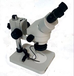Микроскоп бинокулярный стерео Kaisi KS-7045, 7-45х с LED подсветкой промышленный, для электроники, ювелиров