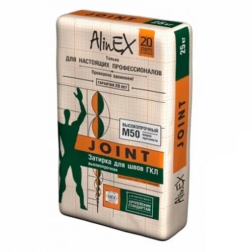 Alinex гкл «JOINT» затирка для швов (25 кг) - акции