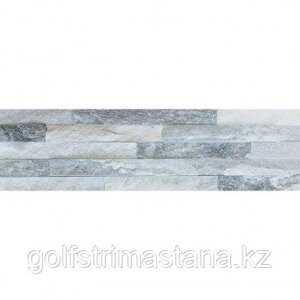 3D Панель из натурального камня, кварцит бело-серый 150х600 мм (комплект 0,63 м2)