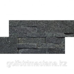 3D Панель из натурального камня, кварцит чёрный 180х350 мм (комплект 0,63 м2)