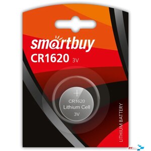 Батарейка Smartbuy литиевая CR1620-1BL, 3V