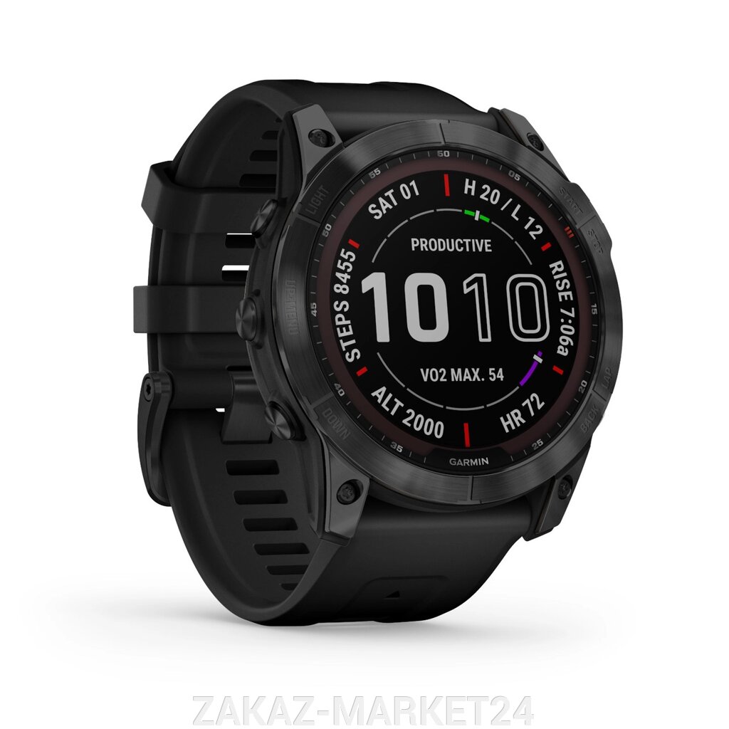 Часы-навигатор garmin мод. FENIX 7X sapphire SOLAR BLACK DLC titanium - акции
