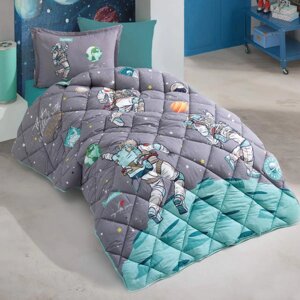Набор детского постельного белья с одеялом Ранфорс Clasy GW SPACE 01 (1,5 спальное) Gray Турция