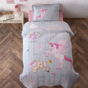 Набор детского постельного белья с покрывалом Ранфорс Clasy Pegasus (1.5 спальное) Pink Турция