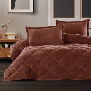 Одеяло двуспальное (195х215см) с наволочками (50х70 2шт) Clasy Brown Fluffy V10