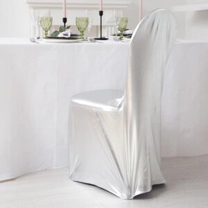 Чехол на стул со спинкой, цвет серебро, 90х40х40 см, 100 п/э