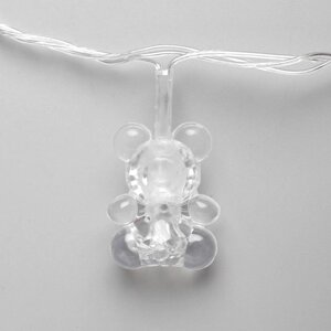 Гирлянда 'Нить' 5 м с насадками 'Мишки'IP20, прозрачная нить, 20 LED, свечение мульти (RG/RB), мигание, 220 В