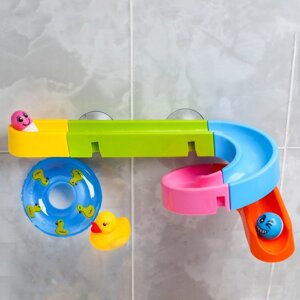 Игрушка водная горка для игры в ванной, конструктор, набор на присосках 'Утиный аквапарк'