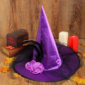 Карнавальная шляпа 'Ведьмочка'с фатой, р-р. 56-58, цвет сиреневый