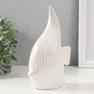 Копилка керамика 'Рыбка скалярия' белый перламутр 12,5х6,3х18 см
