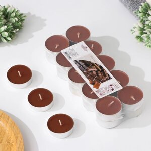 Набор чайных свечей ароматических в термоусадке 'Шоколад'3,8х1,6 см, 3,5 ч, 12 г, 20 штук