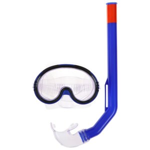 Набор для плавания детский ONLYTOP маска, трубка, цвет синий