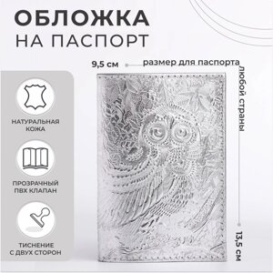 Обложка для паспорта, цвет серебряный