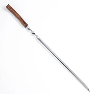 Шампур уголок, с деревянной ручкой 'Эко' рабочая часть - 40 см, 63 х 1.2 см, сталь - 2 мм,