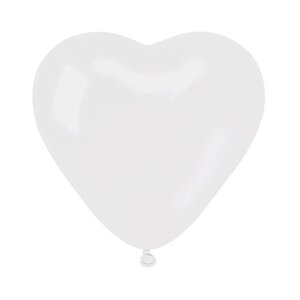 Шар латексный 12'Сердце' цвет белый, набор 50 шт.