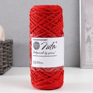 Шнур для вязания 100 полиэфир, ширина 3 мм 100м (красный)
