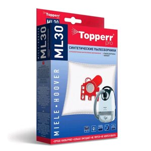 Синтетический пылесборник Topperr ML 30 для пылесосов Miele, Hoover, 4 шт. 1 фильтр