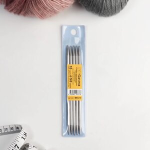 Спицы для вязания, чулочные, d 5 мм, 15 см, 5 шт (комплект из 2 шт.)