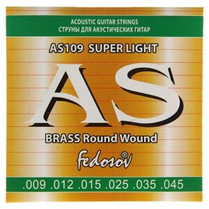 Струны BRASS Round Wound Super Light (009-045, 6 стр., латунная навивка на граненом керн