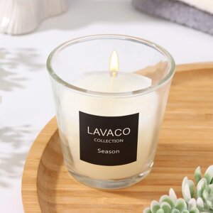 Свеча ароматическая в стакане 'Lavaco'жасмин, белая, 7,5х7,5 см