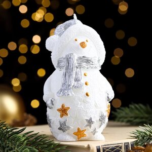 Свеча декоративная 'Снеговичок'6x5,5x11 см, белый