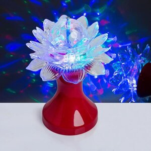 Световой прибор 'Цветок' 12.5 см, свечение RGB, 220 В, красный