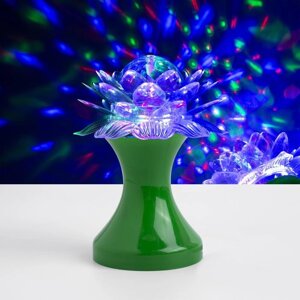 Световой прибор 'Цветок' 12.5 см, свечение RGB, 220 В, зелёный