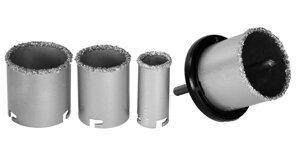 Набор коронок-чашек Kraftool, 4 шт. 33, 53, 67, 73 мм, L - 25 мм, карбид-вольфрамовая крошка (3340_z01)