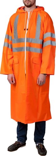 Плащ-дождевик ЗУБР, размер 52-54, оранжевый, светоотражающие полосы, серия "Профессионал"11617-52)