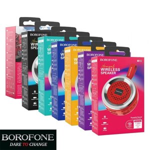 Колонка портативная беспроводная Borofone Aurora {FM, BT 5.0, TWS, ответ на звонки, microSD/USB} с MP3-плеером (Серый)