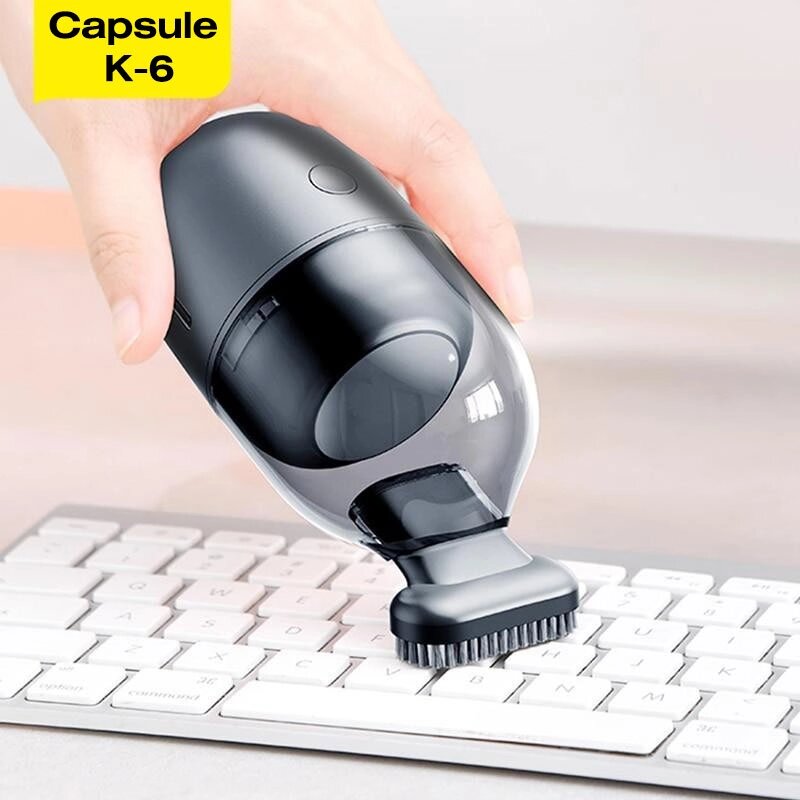 Пылесос настольный канцелярский аккумуляторный с 2 насадками Desktop CAPSULE compact с USB-зарядкой - наличие