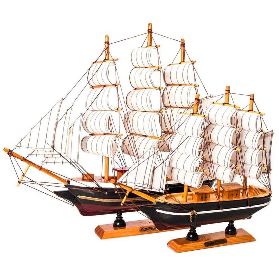 Парусник в миниатюре из дерева «Sailing ships»Маленький) - скидка