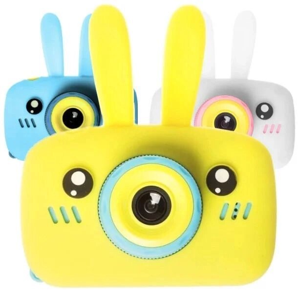 Фотоаппарат-игровая консоль детский GSMIN Fun Rabbit с силиконовым чехлом (Желтая) - интернет магазин