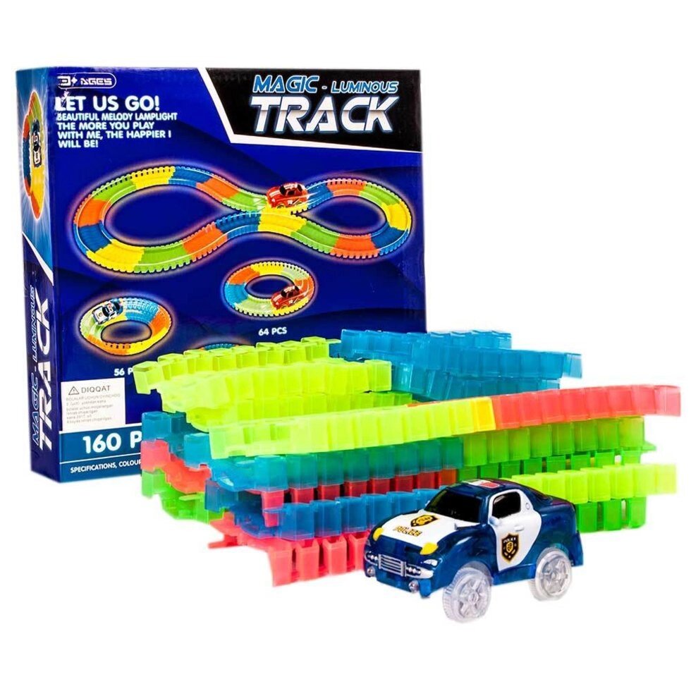 Конструктор с гнущейся трассой и светящейся машинкой Magic Track (150 деталей с мостом) - особенности