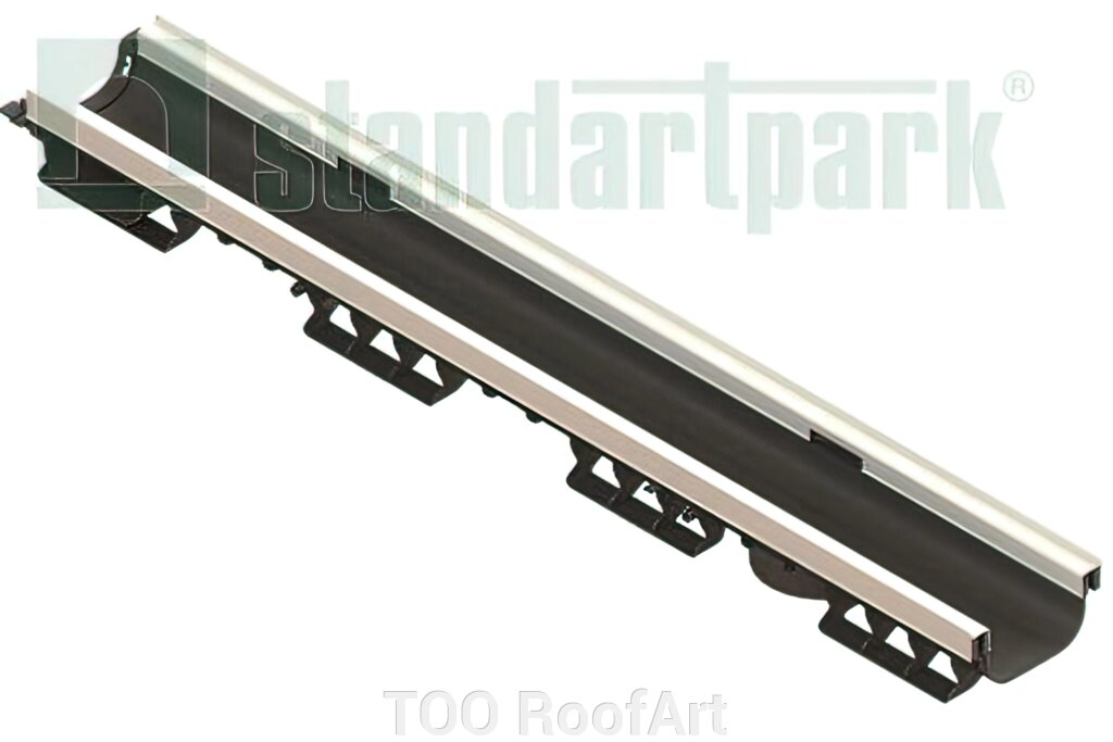 Лоток водоотводный Poly. Max Basic DN100 H120 пластик стандартный борт - ТОО RoofArt