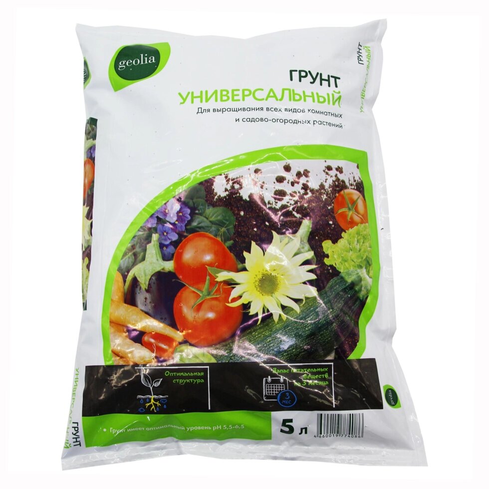 Грунт Geolia Standart «Универсальный» 5 л - обзор