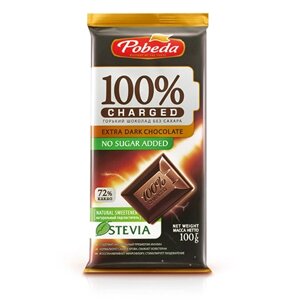Шоколад "Горький без добавления сахара 72 % какао "Чаржед"