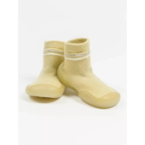 Ботиночки-носочки детские First Step с дышащей подошвой, размер 23, цвет жёлтый
