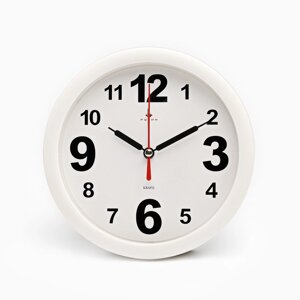 Часы - будильник настольные "Классика", дискретный ход, циферблат 15 см, 16.5 х 16.5 см, АА