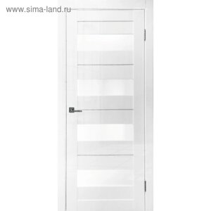 Дверное полотно Triss, 2000 700 мм, стекло снег, цвет белый глянец
