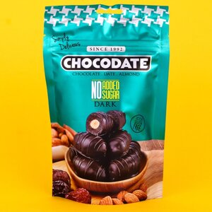 Финики с миндалем в темном шоколаде без добавления сахара«Chocodate» 100 гр