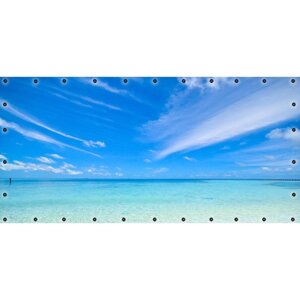 Фотосетка, 314 155 см, с фотопечатью, люверсы шаг 0.3 м, «Небо над морем»