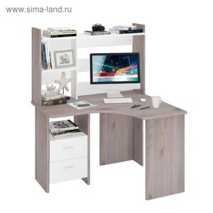Компьютерный стол, 1200 1000 1520 мм, правый угол, цвет нельсон/белый