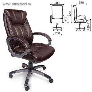 Кресло офисное BRABIX Maestro EX-506, экокожа, коричневое