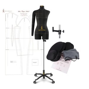 Манекен портновский Моника, комплект Премиум, размер 44, цвет чёрный, накладки и правая рука
