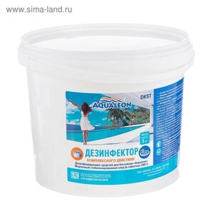 Медленный стабилизированный хлор Aqualeon комплексный таб. 200 гр., 5 кг